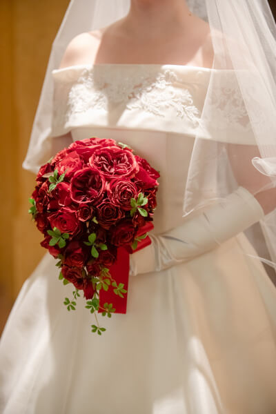 新潟県三条市　結婚式　見附市　長岡市　ブーケ　ウェディングドレス　カラードレス　生花