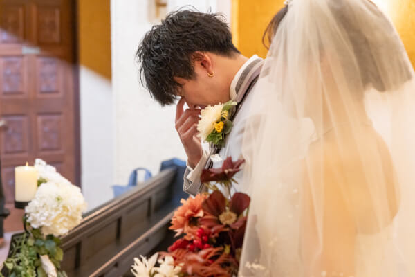 新潟県　三条市　結婚式　見附市　長岡市　新郎　親子　演出　チャペル　ファミリーミート