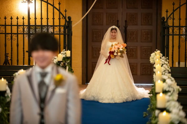 新潟県　三条市　結婚式　見附市　長岡市　新郎　親子　演出　チャペル　ファーストミート